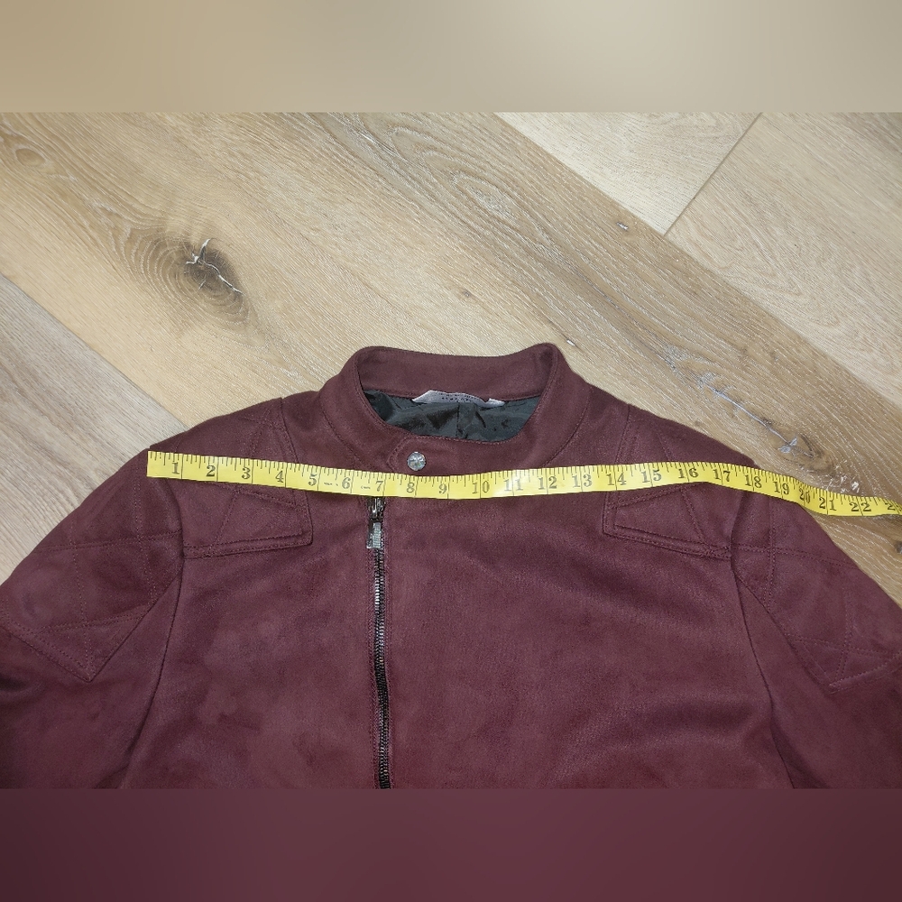 Zara Man Rich Wine Red Bomber Jacket Sz XL - Picture 9 of 13